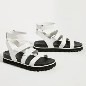 Sorel Roaming White Leather Hook and Loop Multi Strappy Platform Sandals 8.5‎